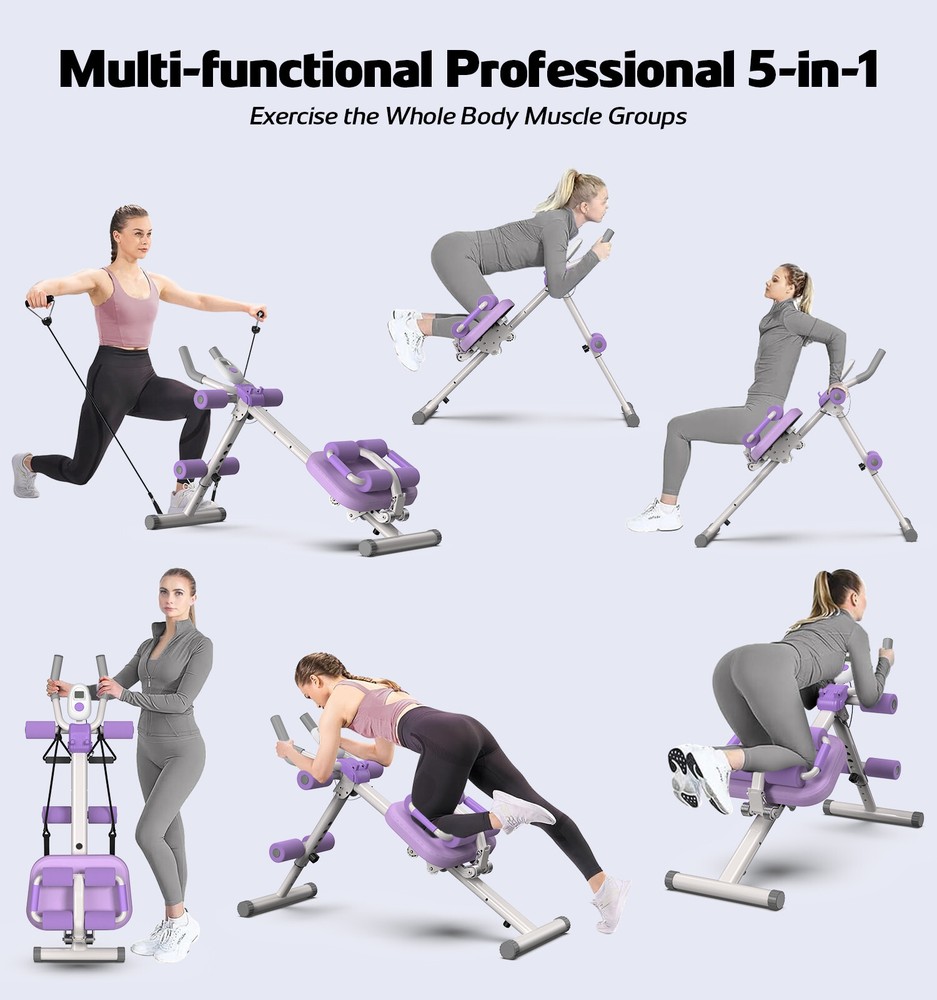 Ab Machine Ab Workout Equipment Adjustable Ab Trainer Machine for Abs Workout