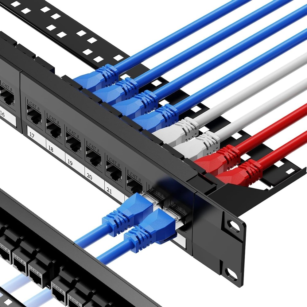 ZoeRax 24 Port Patch Panel with Inline RJ45 CAT6 Coupler Patch Panel 19 Inch