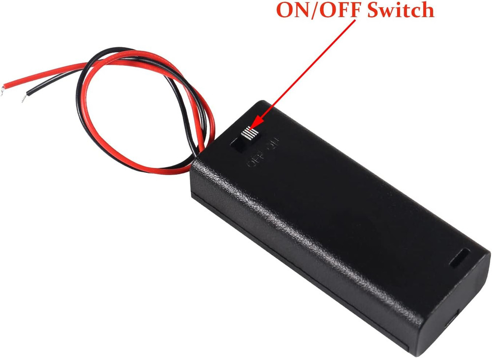 10pcs AAA Battery Holder with Switch ON Off Case Back 2 Slots