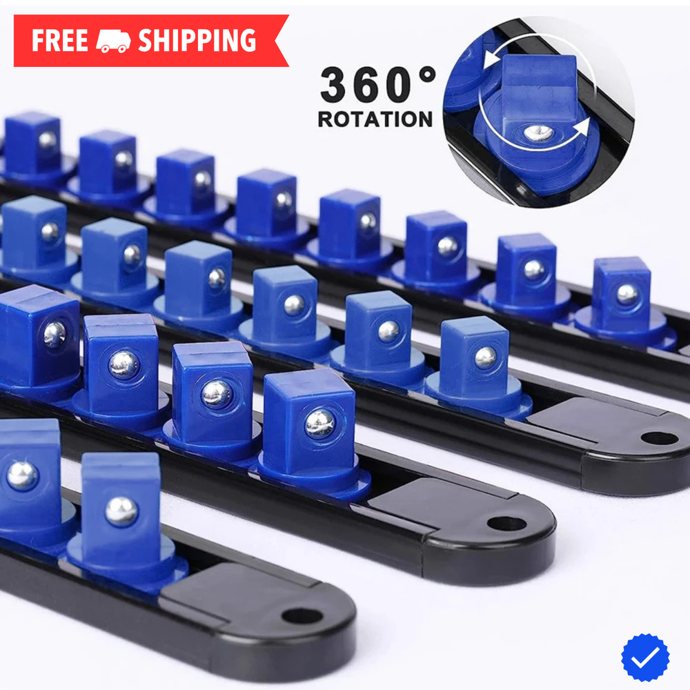 1Pcs 360° Swivel Socket Organizer Durable Socket Clip Rail Holder Tool Rack