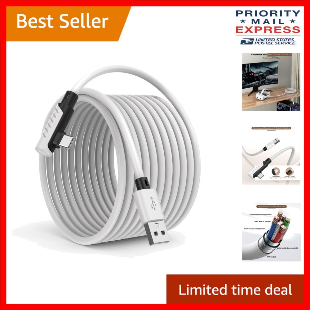 VR Charging Link Cable 16FT Compatible with Meta Quest 3S/Quest 3/Oculus