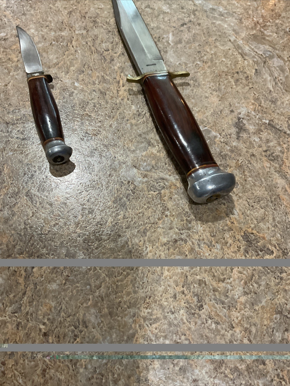 Armeso Piggy Back Solingen Bowie Fixed Blade Knife Used