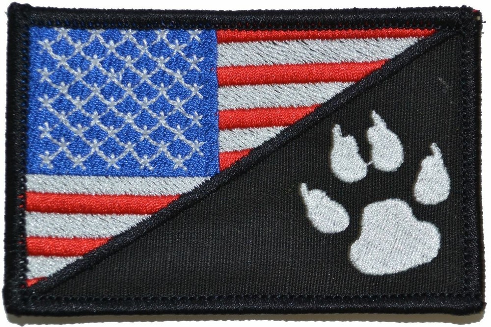 K9 Tracker Paw USA Flag - 2.25x3.5 Patch