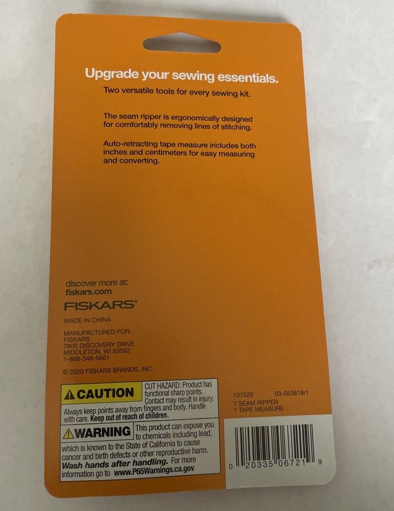 Fiskars Seam Ripper and Measuring Tape Set - NEW!
