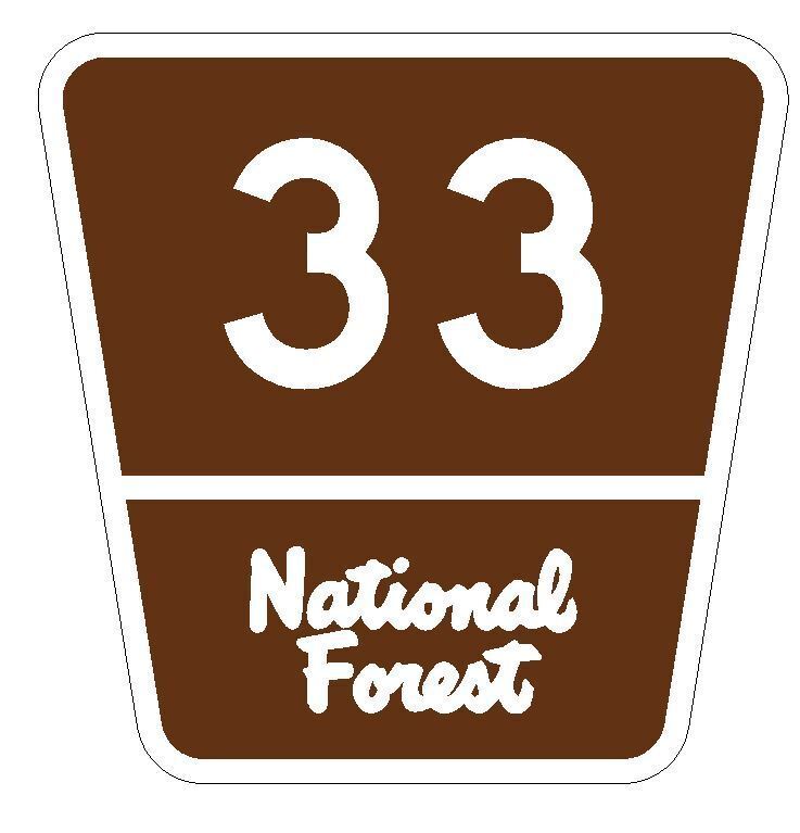 National Forest Route 33 Sticker Decal