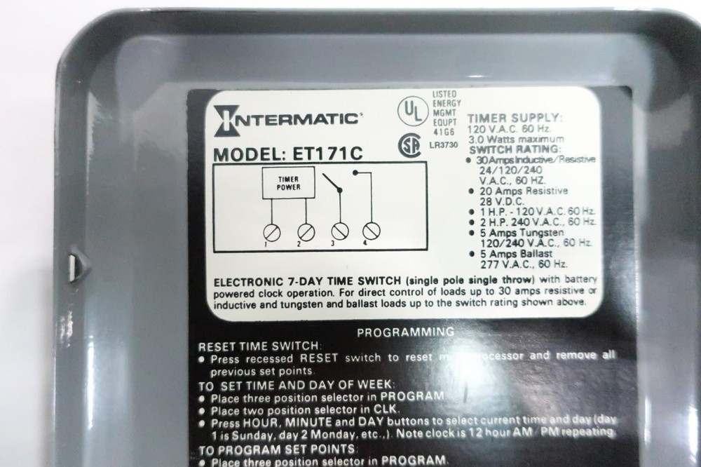 Intermatic ET171C Electronic Time Switch 120v-ac