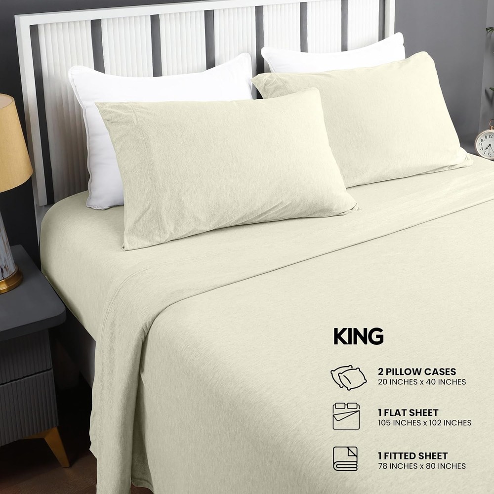 King Size Bedding Set - Knit Sheet Set (4-Piece)