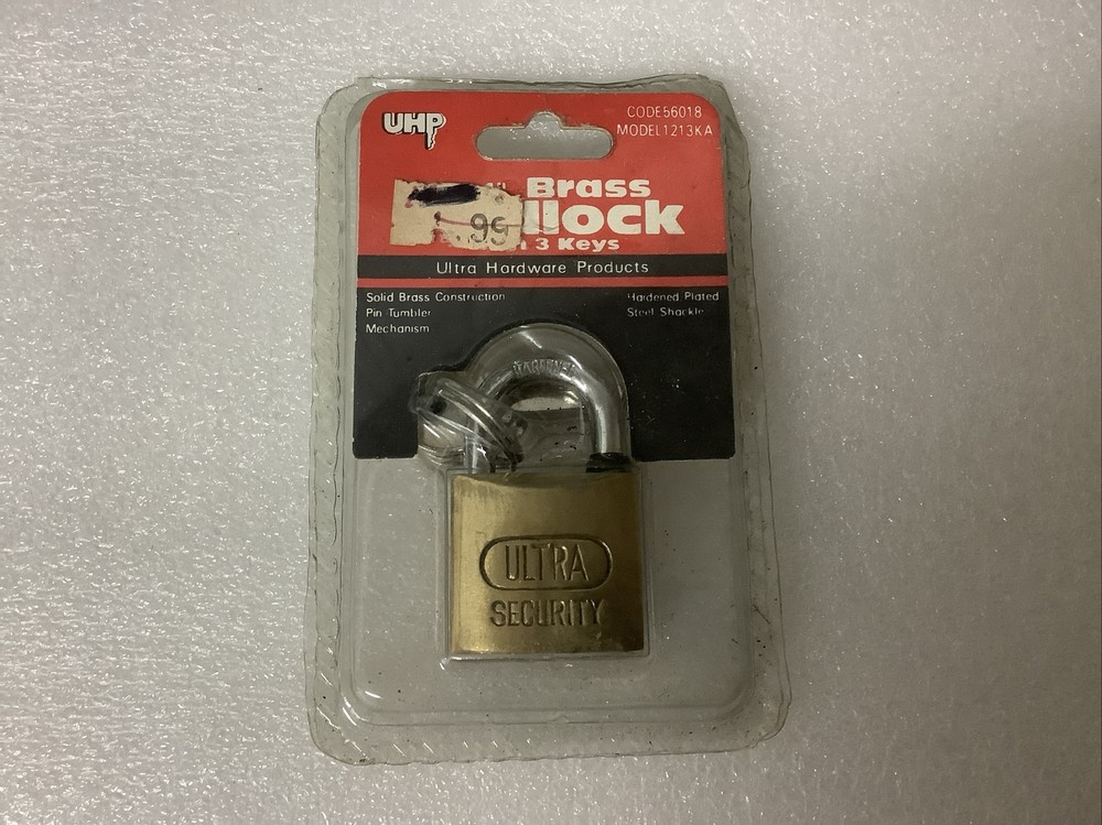 Ultra Solid Brass Luggage & Locker 1" Padlock (OLD STOCK)