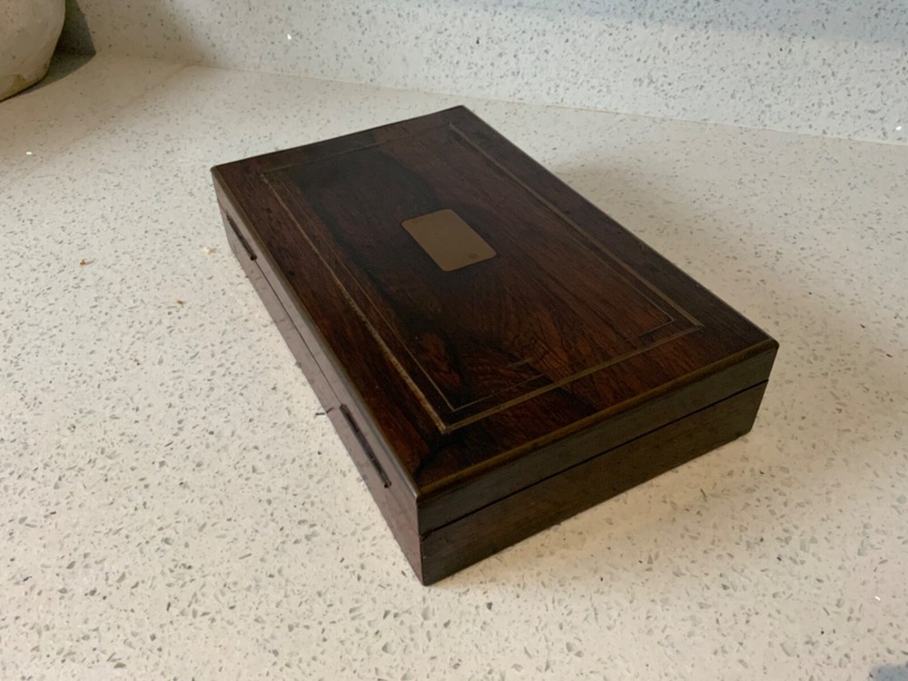 Antique Brass Geometry draftsmanship technical Drawing Instruments Set 1879 key