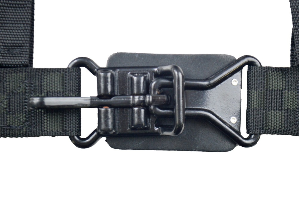 2" LATCH & LINK Y FLOOR MOUNT HARNESS 3 POINT PULL UP BELTS BLACK CHECKERBOARD