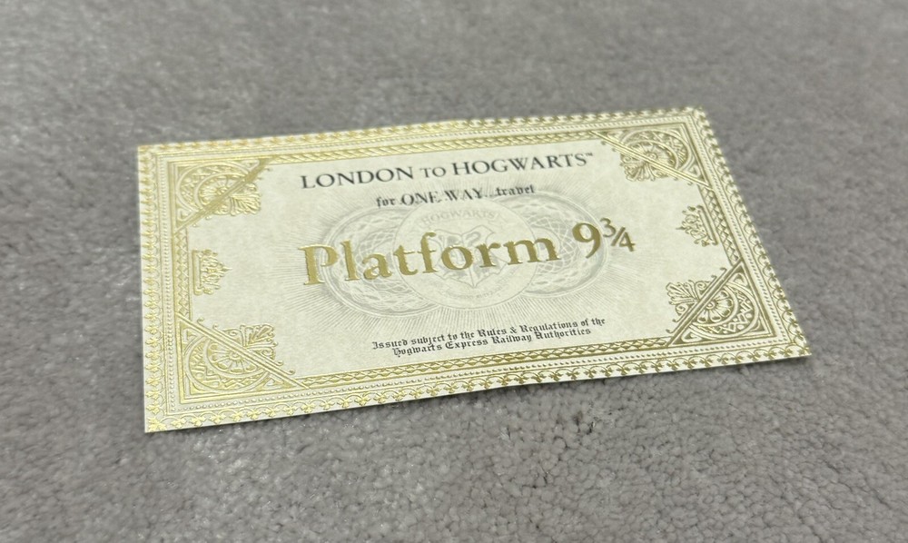 Hogwarts Express Platform 9 3/4 Ticket Warner Bros Studio Official Harry Potter