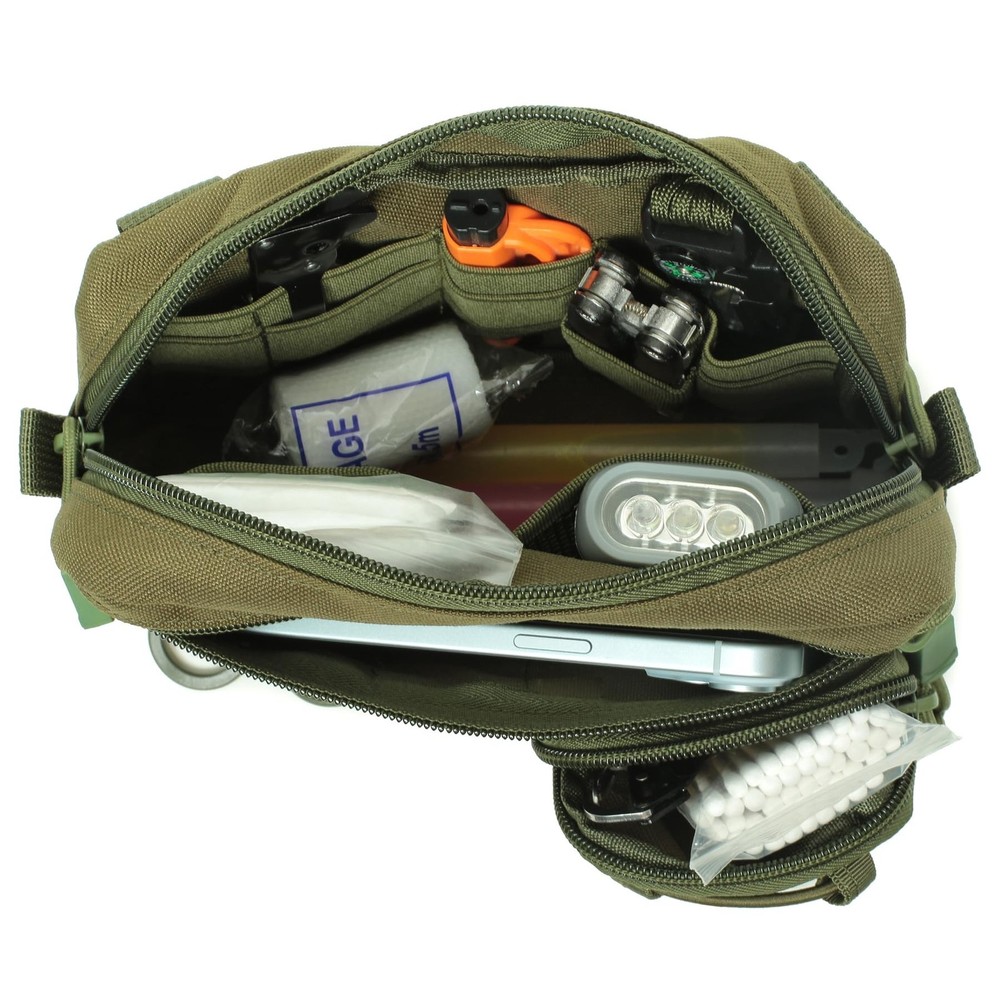 Tactical Molle Horizontal Admin Pouch with Front Drawstring Pocket EMT Pouch ...