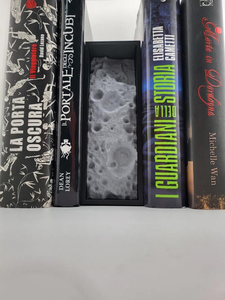Moon Surface Book Nook - Sci-Fi Shelf Insert