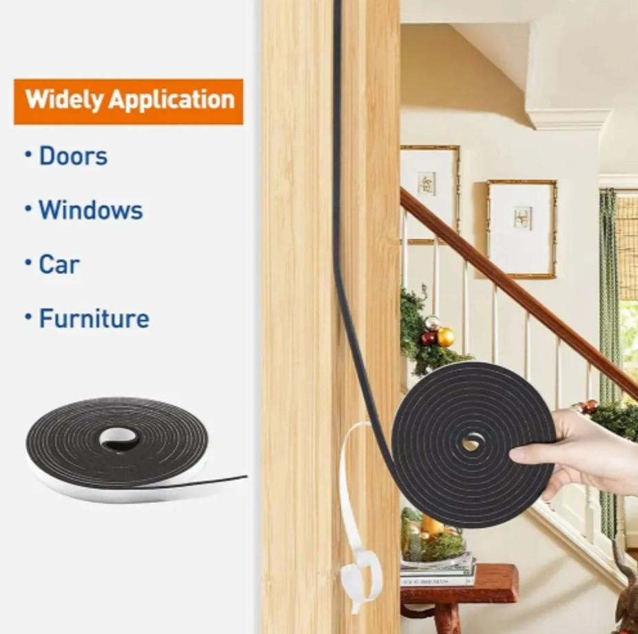 4m Foam Window Sealing Strip Weatherproof Soundproof Self Adhesive Tape