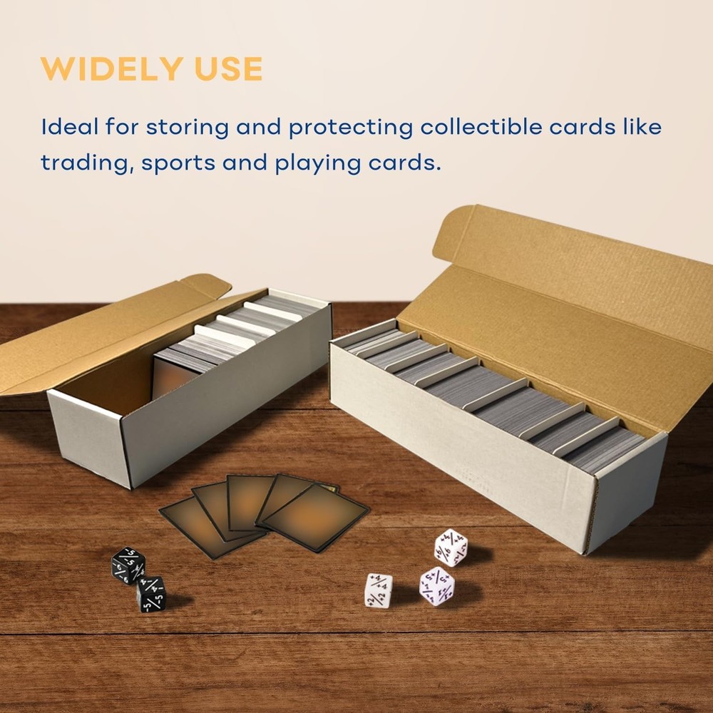 Stackable Cardboard Trading Card Storage Boxes (6 Pack)