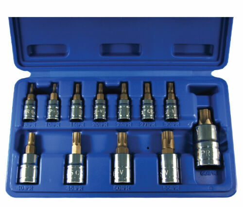 12pc 5-Point Star Plus S2 Steel Bit Socket Set w/ Case