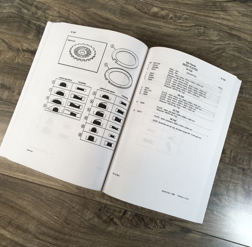 Case 900 Planter Parts Manual Catalog Book Assembly Schematic Exploded Views