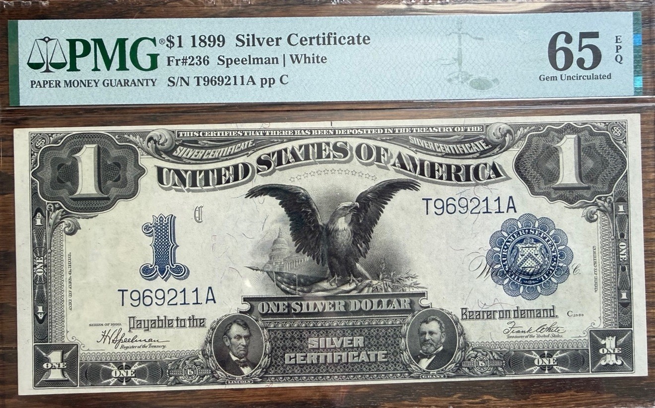 1899 $1 "Black Eagle" Silver Certificate PMG 65 EPQ, Fr 236