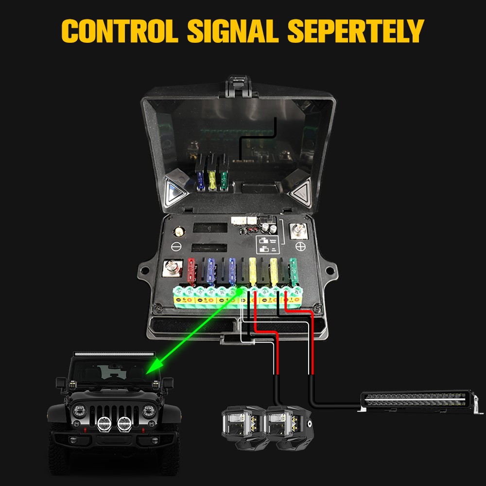 AUXBEAM 6 GANG SLIM LED SWITCH PANEL AUTO DIMMABLE OFF ROAD LIGHT RGB CONTROLLER