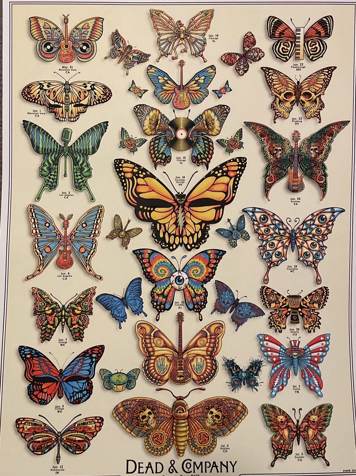 DEAD AND COMPANY BUTTERFLY POSTER S/N
