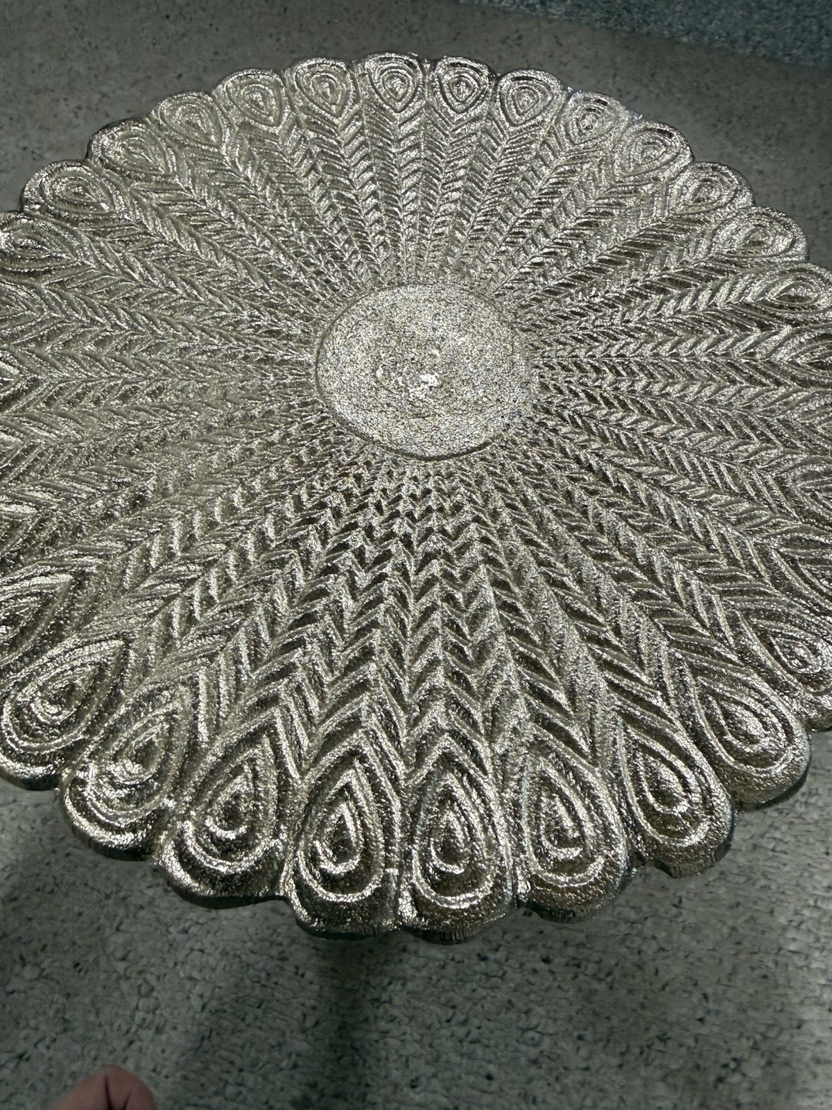 Gold Metal Plant Stand Pedestal Table 24” Tall Floral Top.