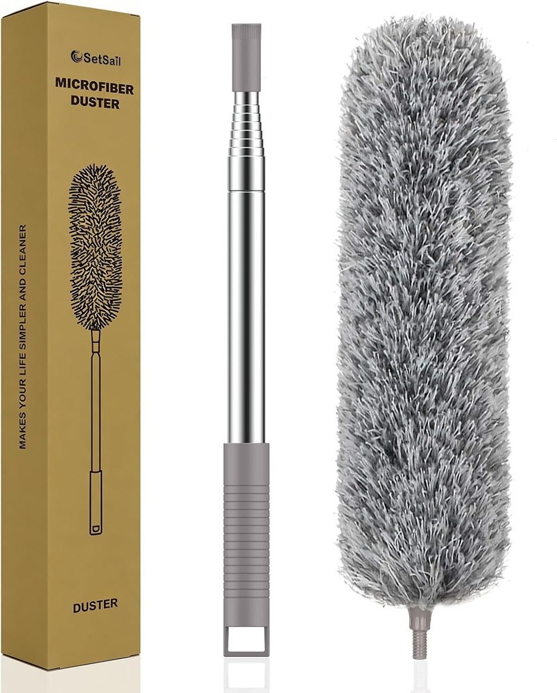 Extra-Long 100-inch Duster with Extension Pole and Bendable Washable Microfiber