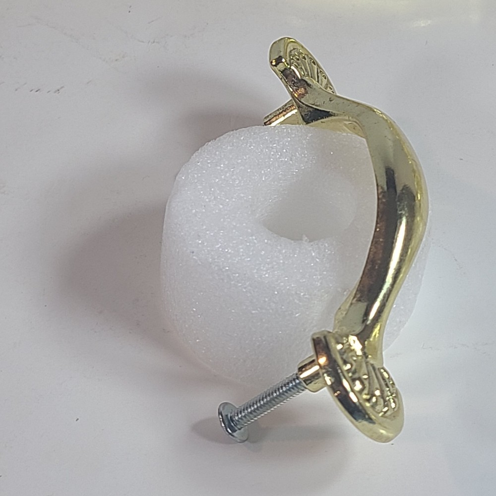 Vintage Solid Brass Cabinet Drawer Pull Handle Sea Shell Ends Hardware 4 1/2"