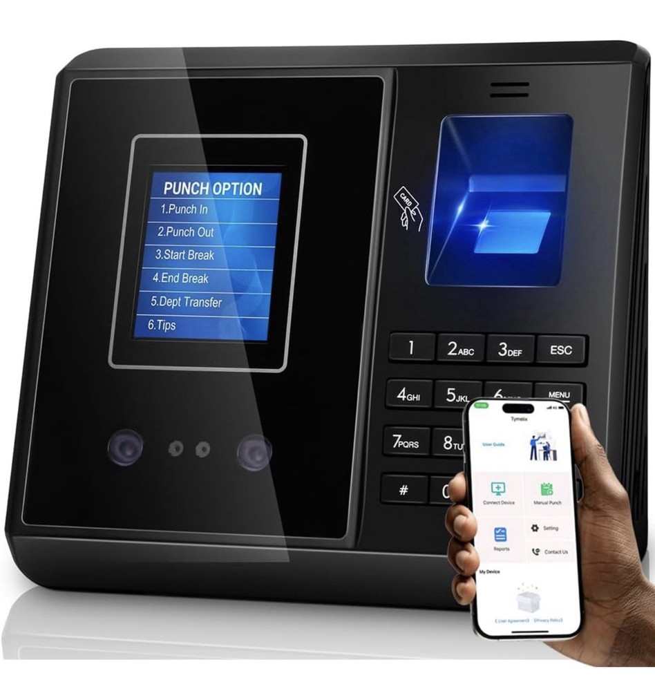 Tymelix App-Based Time Clock, 5s Setup, Auto Break, Lunch & Overtime Rules, Loca