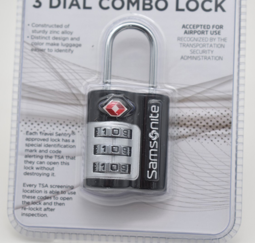 Samsonite Travel Sentry 3-Dial Combination Lock / Black