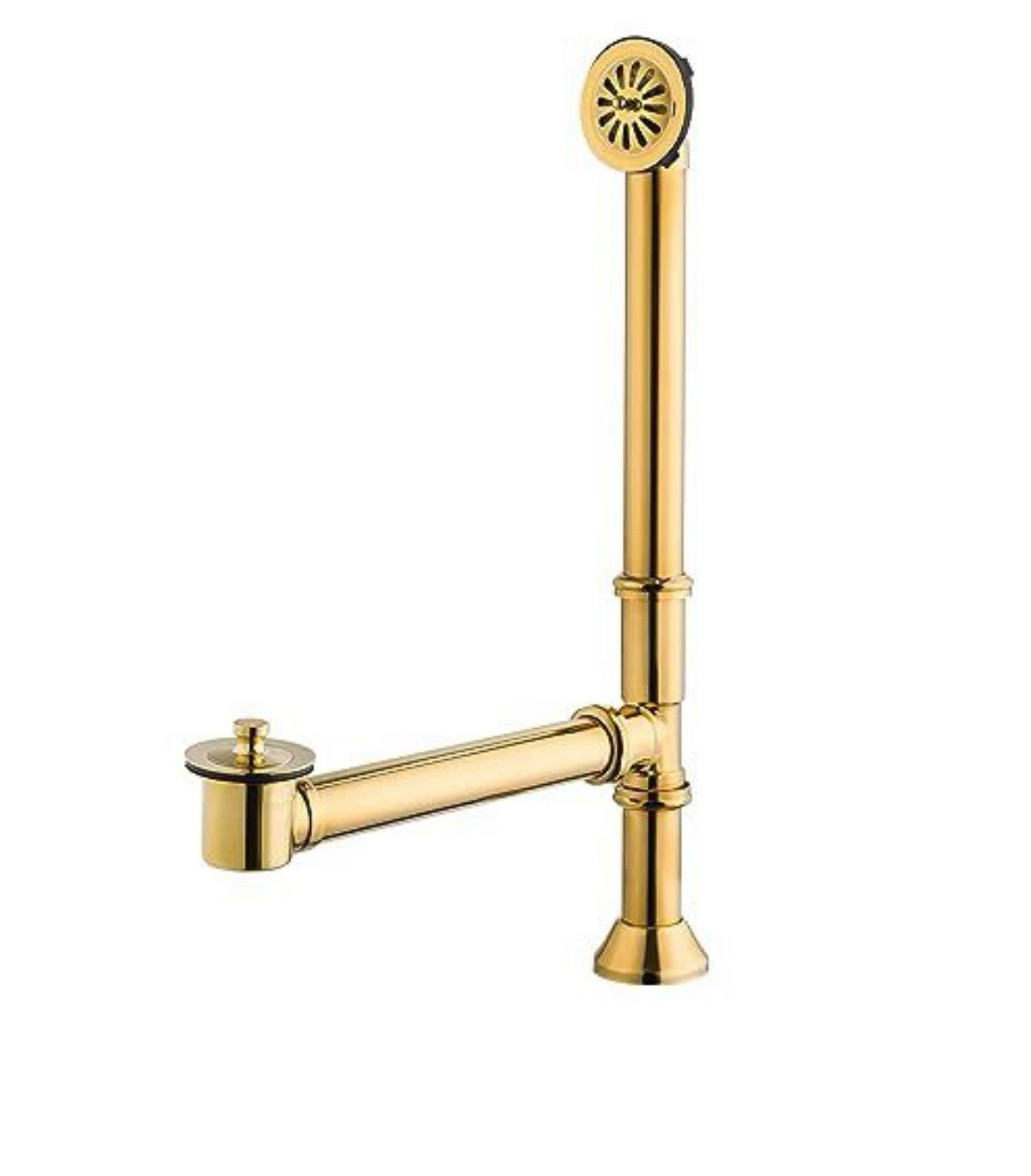 Artiwell Vintage Claw Foot Tub Drain Kit with Lift and Turn Brass