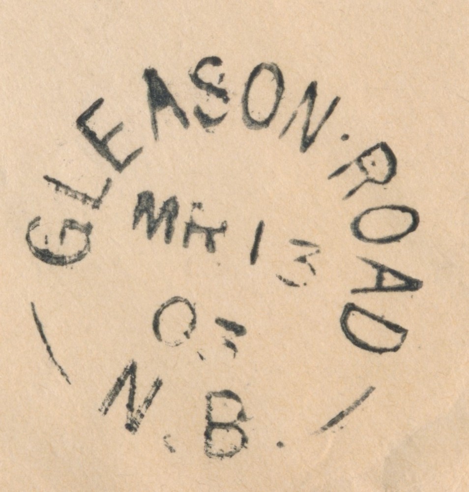 Gleason Road, NB - 1903 Split Ring Cancel on Envelope
