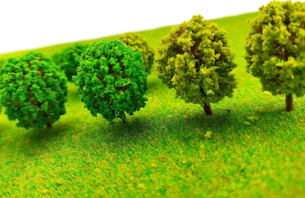 24Pcs Mini Model Trees Mixed Bush Trees Vegetation Groups Shrubs for Model Tr...