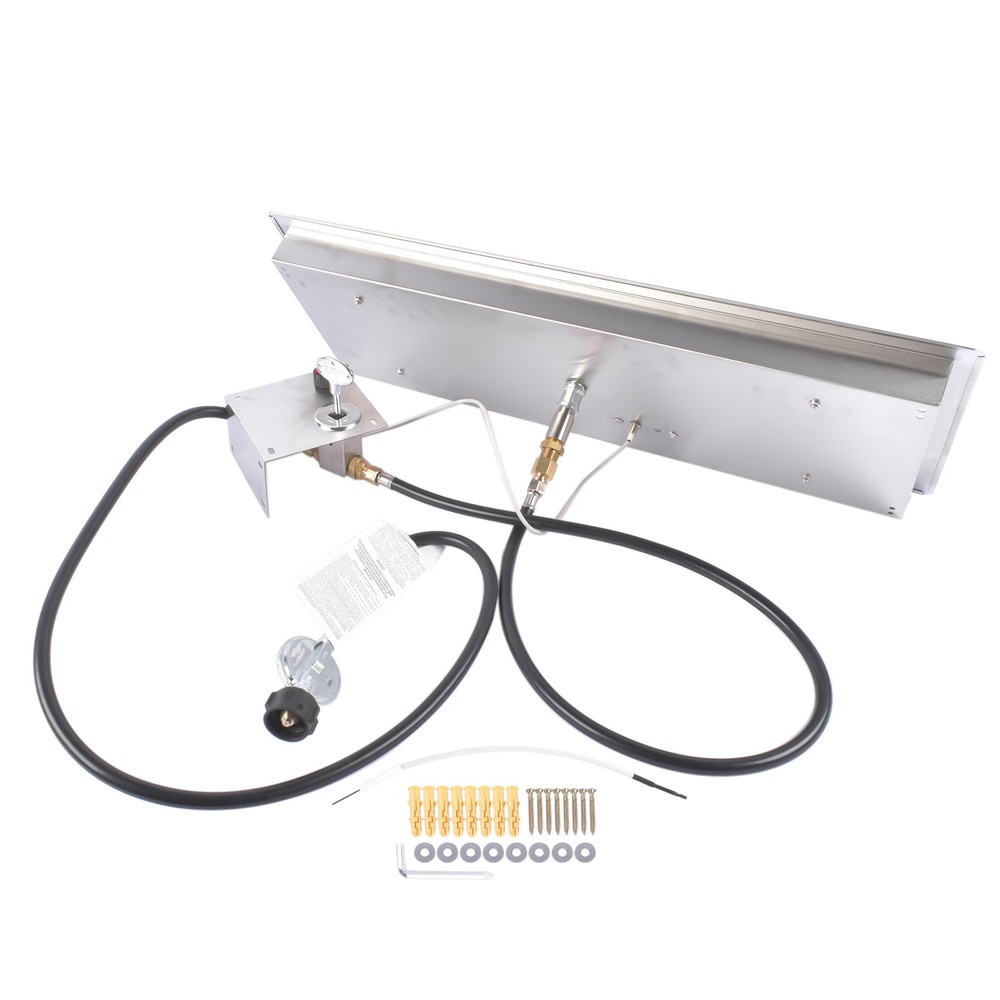 30x10-inch Fire Pit Pan Stainless Steel Fire Pit Burner Kit Rectangular