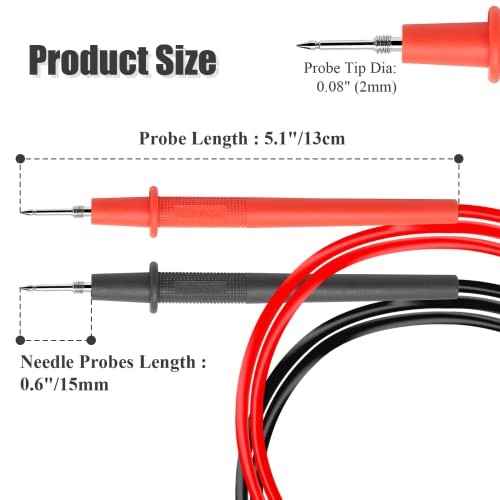 2pcs Multimeter Test Leads, Electrical Meter Test Leads Probe, Right Angle