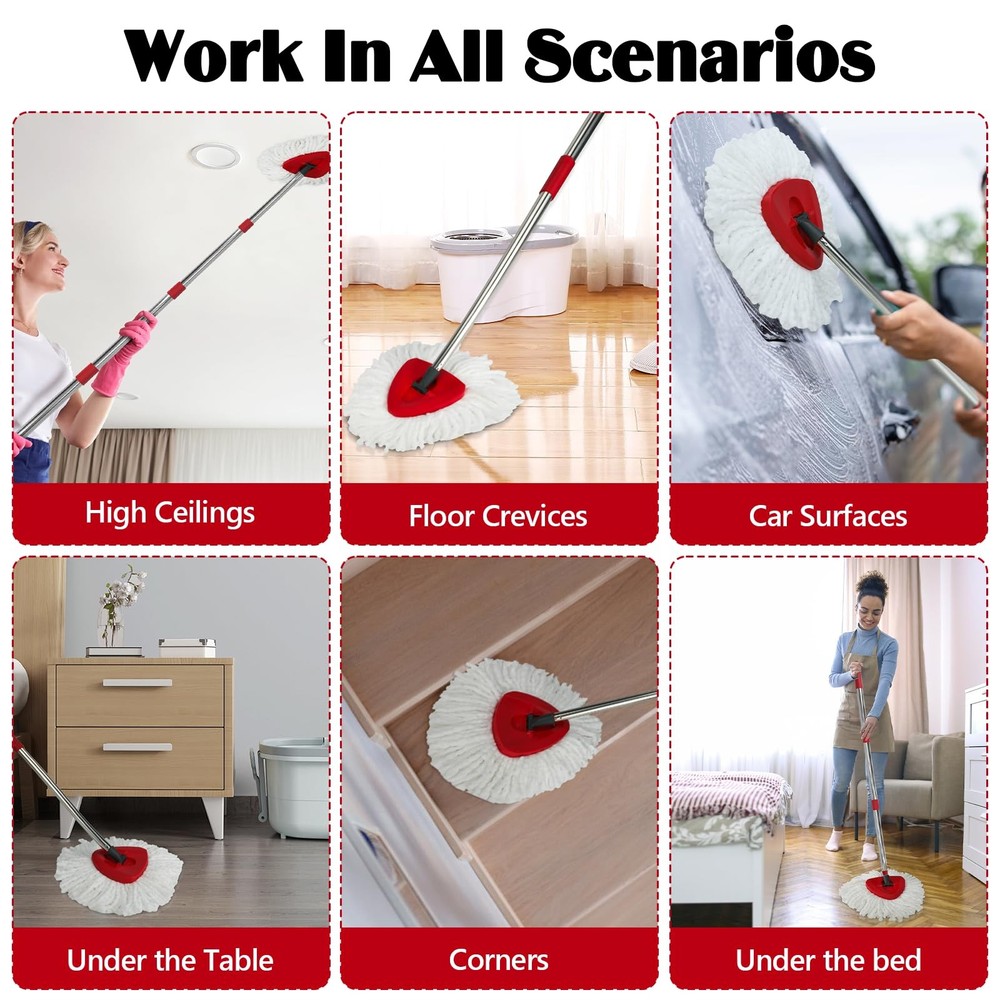 Spin Mop Set for O-Ceda EasyWring 1-Tank System, 16 Microfiber Spin Mops Refi...