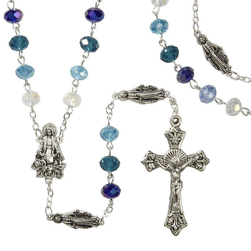 Blue Marian Rosary Great Gift Catholic Rosery for First Communion