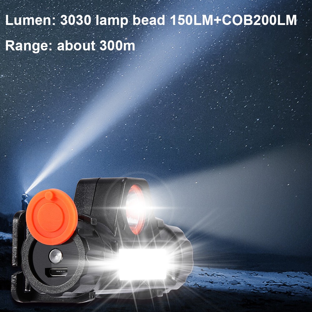 2X COB LED Headlamp Headlight USB Rechargeable Waterproof Head Light Flashlight