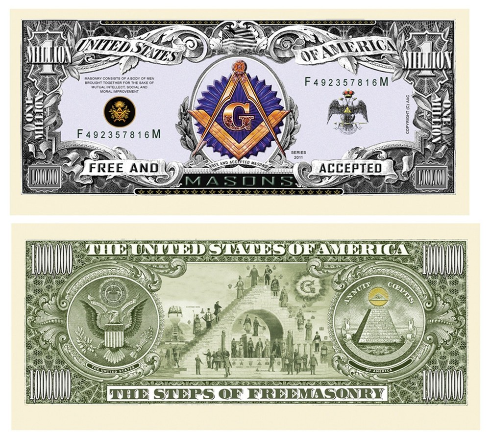Freemason - Masonic Million Dollar Bill -  Pack of 50