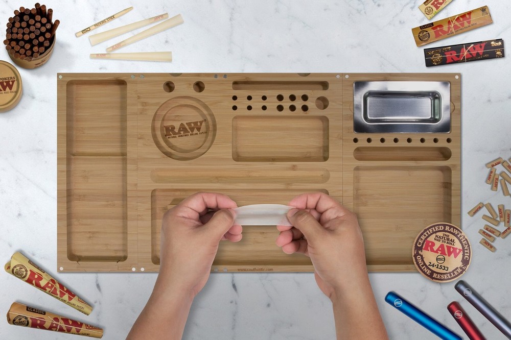 RAW Triple Flip Bamboo Rolling Tray