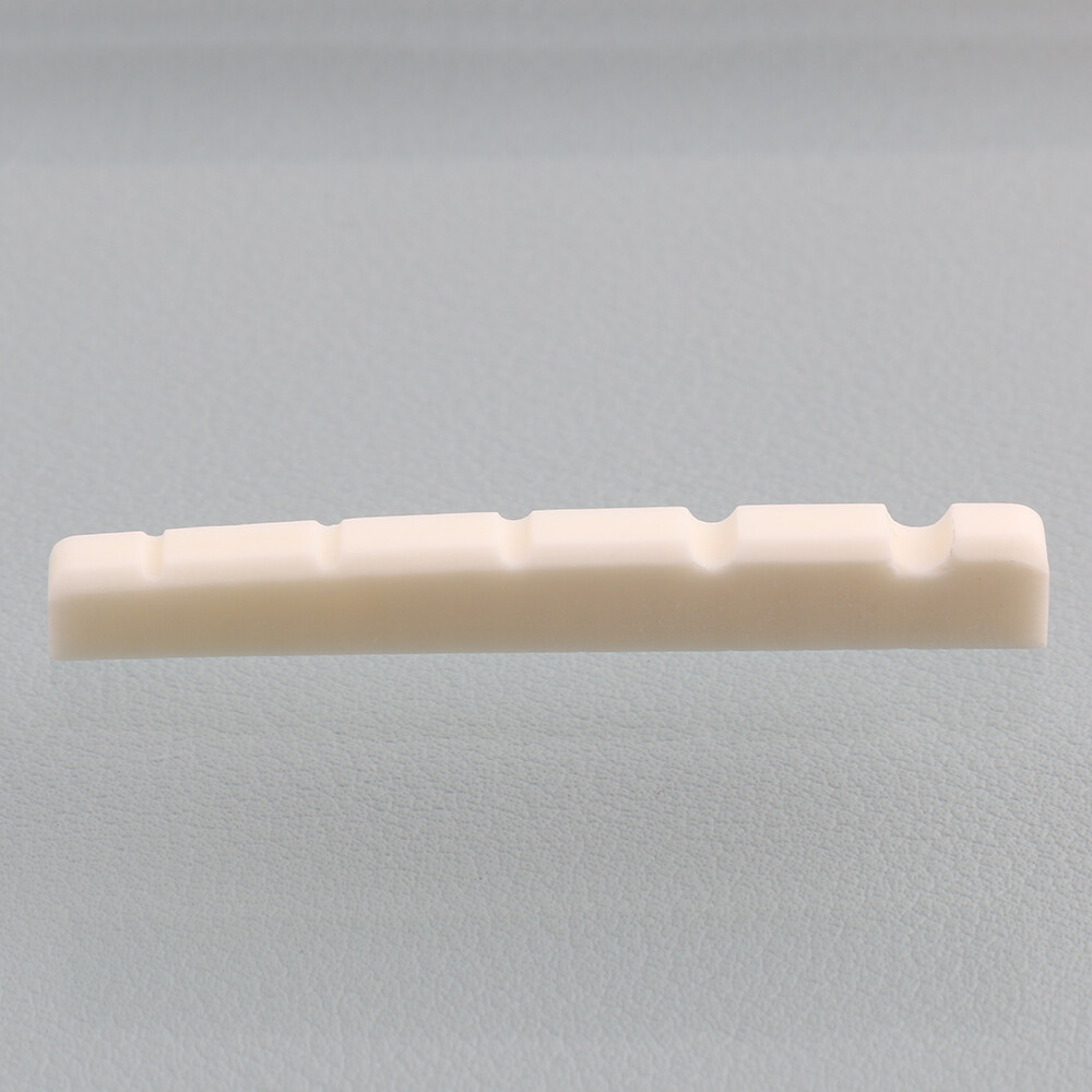 2PCS Slotted Flat Bottom Bleached Bone Nut for 5-String Electric Bass 45mm