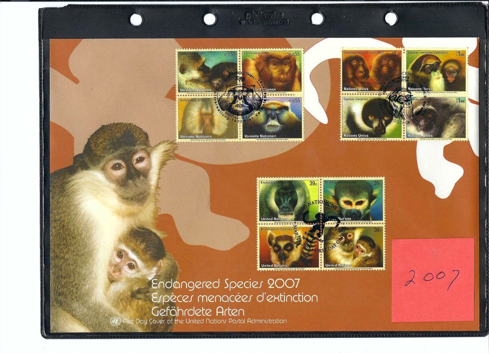 2007 Endangered Species - Large FDC - All 3 Offices - UNPA Cachet