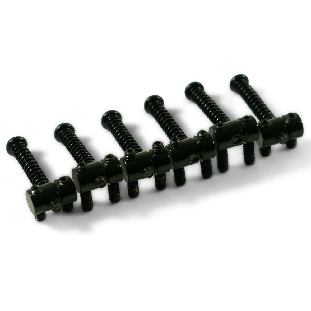 Kluson Brass 6 Saddle Set For Fender Telecaster Black