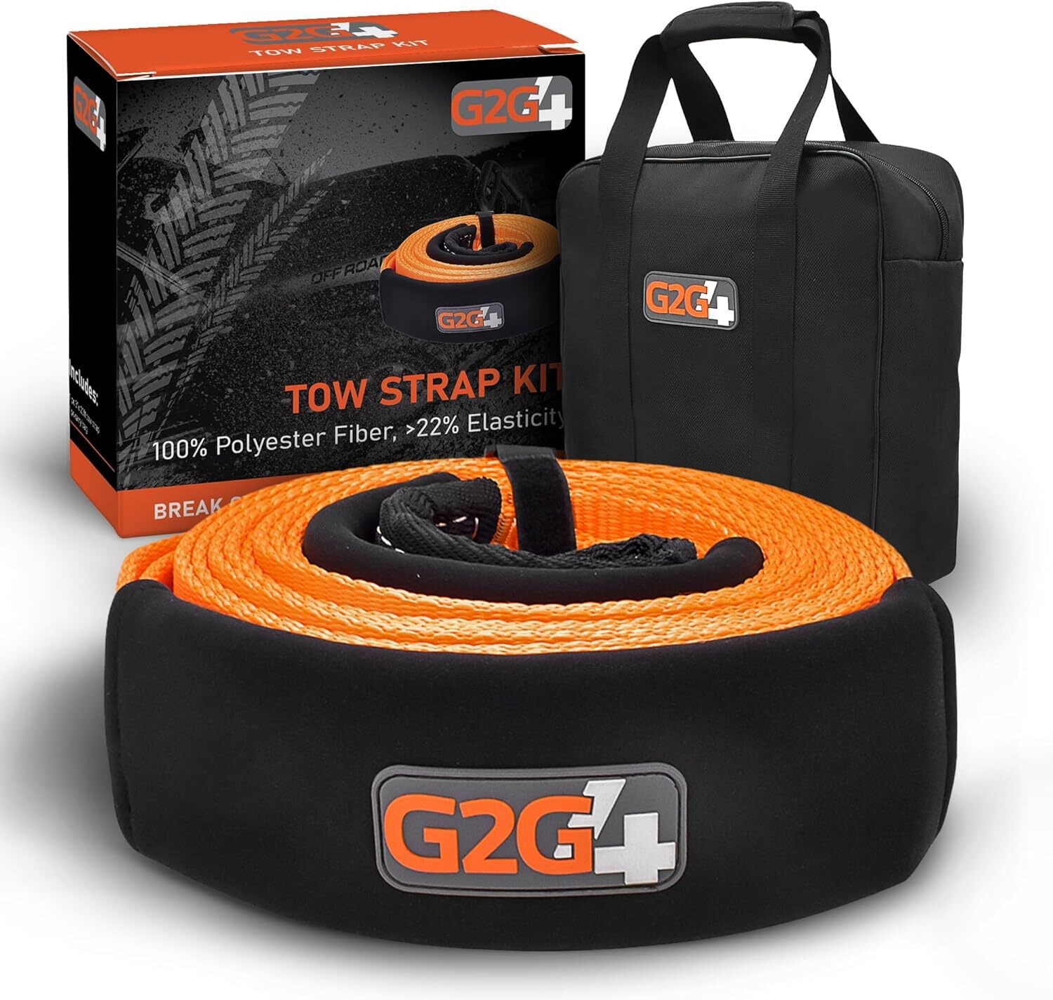 G2G4 Looped Tow Strap 20ft x 3" 35,000 LB Break Strength Off-Road Recovery 4WD