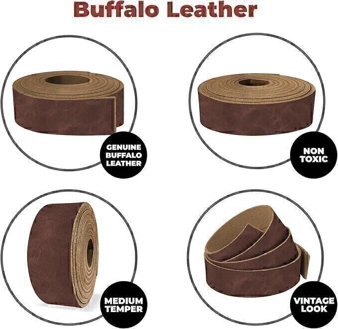 ELW Buffalo Hide Leather Strap 5-6 oz | Blank Belts