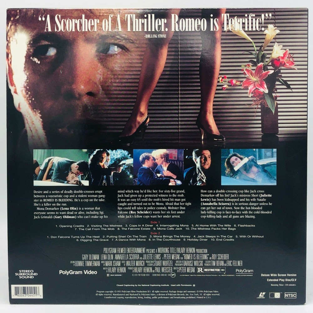 Romeo Is Bleeding LASERDISC
