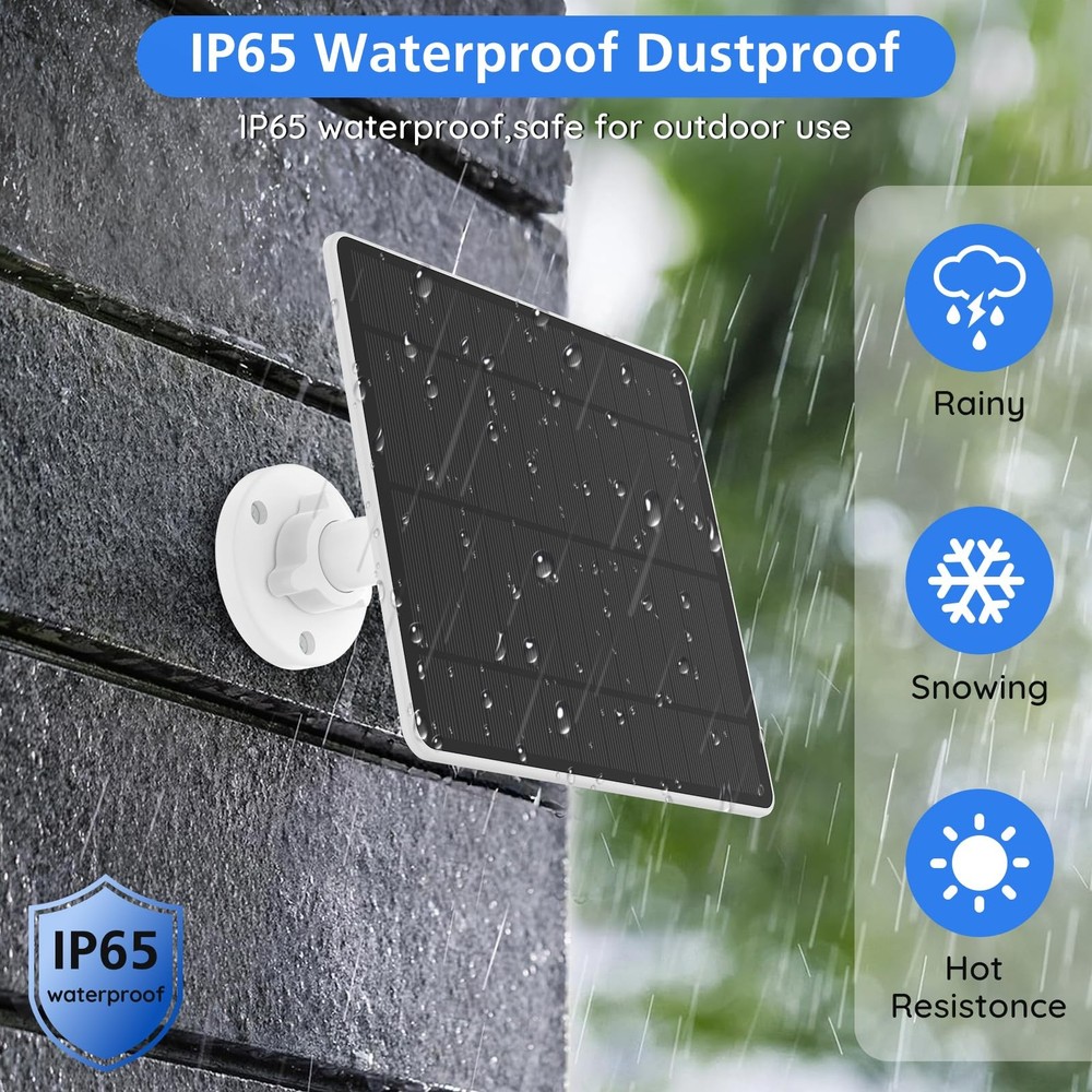 Solar Panel for Ring Camera, Charger Compatible with White