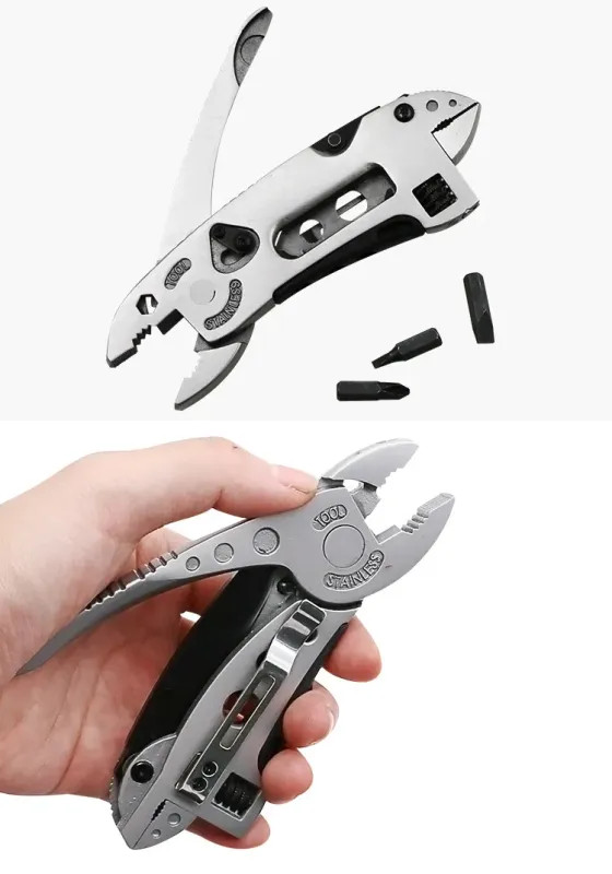 Adjustable Multi-Tool Knife EDC Gear Set Wrench, Screwdriver, Pliers Pocket Tool