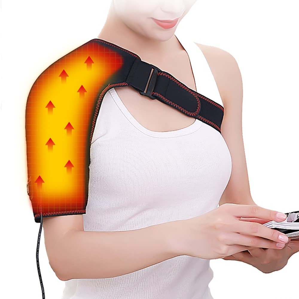 110V Electric Heated Shoulder Wrap, Shoulder Heating Pad Large Heating Area S...