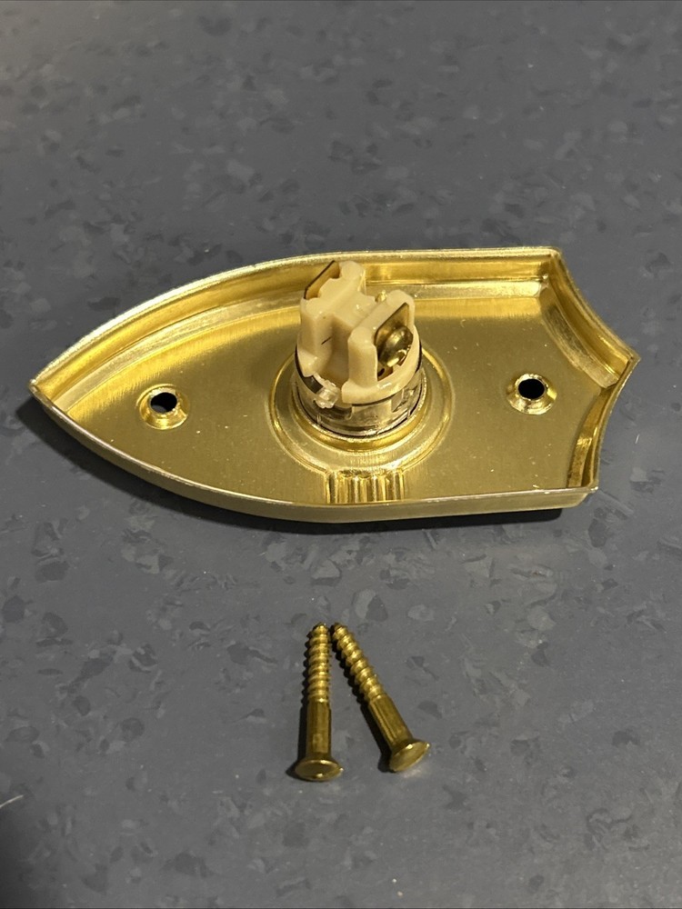Vintage NuTone PB-20L Pushbutton Lighted Door Bell Button Gold Anodized