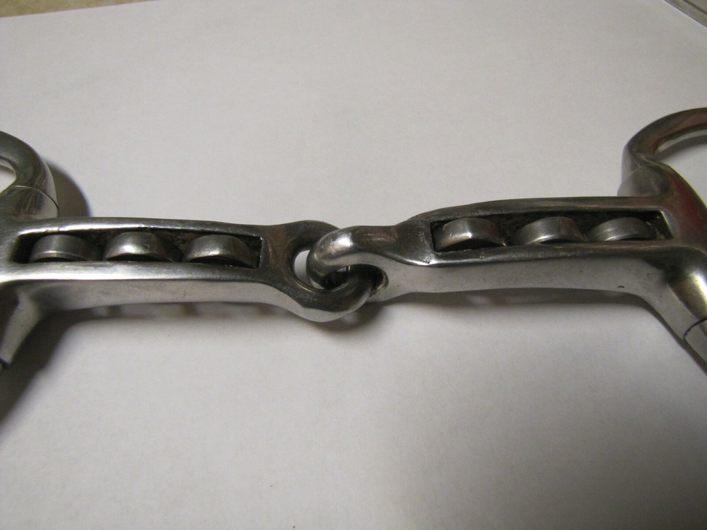 Unique 5" Eggbutt Snaffle Horse Bit Six Horizontal Rollers Unmarked Maker Unkn